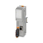 PLCnext Control Extension, Moduł rozszerzeń PLC, Przyłączenie z lewej strony, Interfejs Ethernet. interfejs: Ethernet: 1. Szybkość transmisji: 10/100/1000 Mb/s. stopień ochrony: IP20. Zakres dostawy: wraz z modułem gniazda magistrali i Axioline F wtykiem. Obsługiwany sterownik: AXC F 2152, AXC F 3152, AXC F 2000 EA