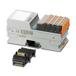 Axioline F, Cyfrowy moduł wejściowy, Wejścia cyfrowe: 32, 24 V DC, technika przyłączeniowa: 1-przewodowa, prędkość transmisji w magistrali lokalnej: 100 Mb/s, stopień ochrony: IP20, wraz z modułem gniazda magistrali i wtykami Axioline F