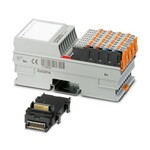 Axioline F, Cyfrowy moduł wyjściowy, Wyjścia cyfrowe: 32, 24 V DC, 500 mA, technika przyłączeniowa: 1-przewodowa, Wersja do warunków ekstremalnych, prędkość transmisji w magistrali lokalnej: 100 Mb/s, stopień ochrony: IP20, wraz z modułem gniazda magistrali i wtykami Axioline F