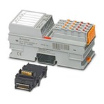 Axioline F, Moduł przekaźnikowy, Dane styków przekaźnika: 4 (bezpotencjałowe), Zestyk zwierny, 220 V DC, 230 V AC, prędkość transmisji w magistrali lokalnej: 100 Mb/s, stopień ochrony: IP20, wraz z modułem gniazda magistrali i wtykami Axioline F