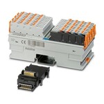 Axioline F, Cyfrowy moduł wejściowy, Wejścia cyfrowe: 64, 24 V DC, technika przyłączeniowa: 1-przewodowa, prędkość transmisji w magistrali lokalnej: 100 Mb/s, stopień ochrony: IP20, wraz z modułem gniazda magistrali i wtykami Axioline F