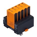 Kombinowany ogranicznik przepięć do systemów fotowoltaicznych (typ 1+2), DC, napięcie znamionowe (DC): 1500 V, Liczba biegunów: 5, VPU PV I+II 5 R 1500