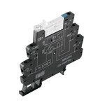 Moduł przekaźnikowy, 5 V DC ±20 %, Zielona dioda LED, 1 zestyk przełączny (AgNi platerowane złotem), 250 V AC, 6 A, złącze śrubowe, TRS 5VDC 1CO AU