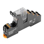 Moduł przekaźnikowy, 24 V AC, Czerwona dioda LED, 2 zestyk przełączny (AgSnO), 250 V AC, 5 A, PUSH IN, DRIKITP 24VAC 2CO LD