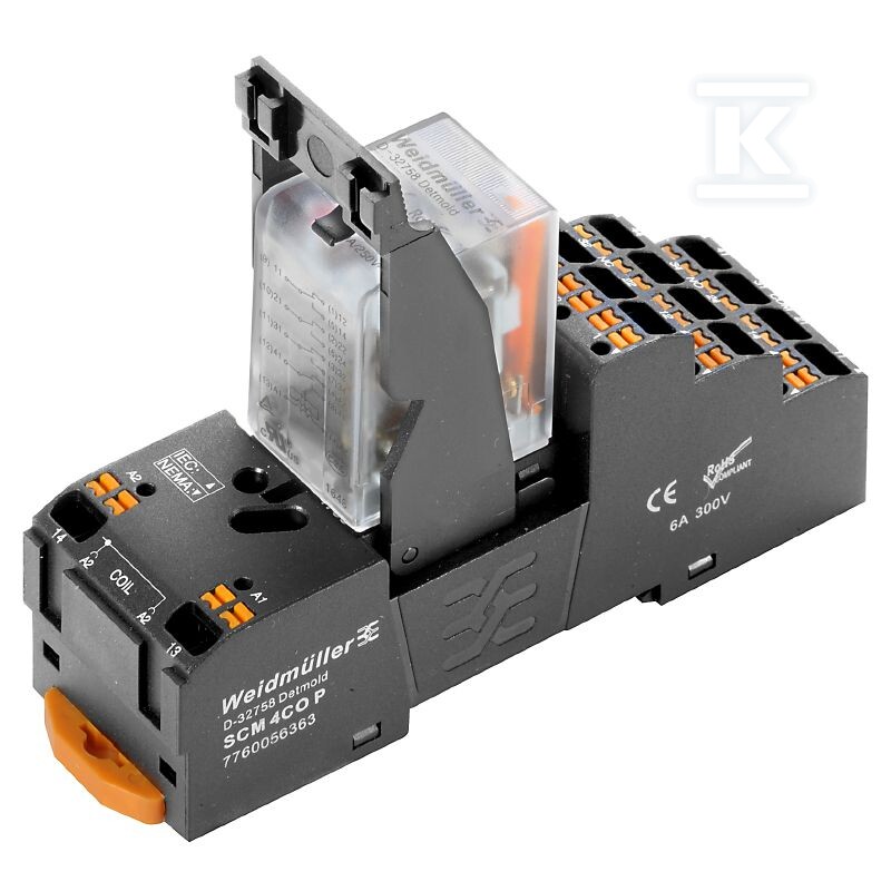 Moduł przekaźnikowy, 24 V AC, Czerwona - 2576090000