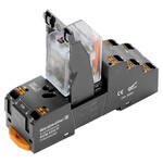 Moduł przekaźnikowy, 24 V AC, Czerwona dioda LED, 2 zestyk przełączny (AgNi złocone cienkowarstwowo), 250 V AC, 10 A, PUSH IN, DRMKITP 24VAC 2CO LD
