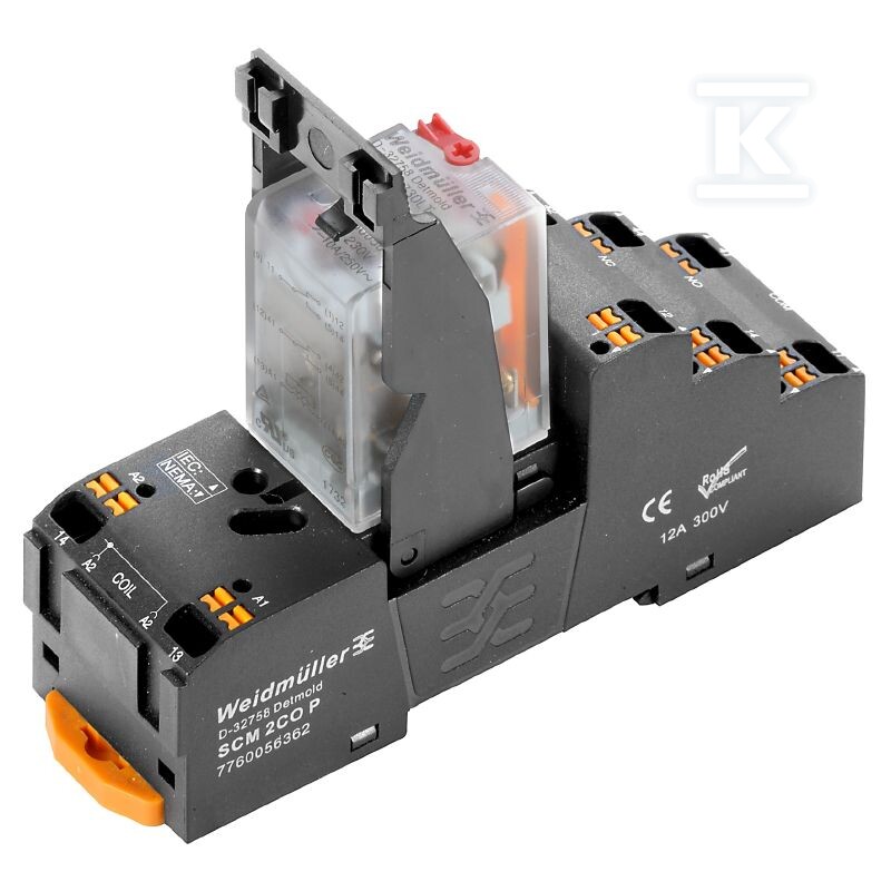 Moduł przekaźnikowy, 24 V AC, Czerwona - 2576080000