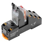 Moduł przekaźnikowy, 24 V AC, Czerwona dioda LED, 2 zestyk przełączny (AgNi złocone cienkowarstwowo), 250 V AC, 10 A, PUSH IN, DRMKITP 24VAC 2CO LD/PB