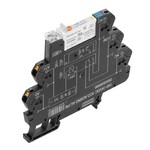 Moduł przekaźnikowy, 24 V DC ±20 %, Zielona dioda LED, 1 zestyk przełączny (Pozłacane AgSnO), 250 V AC, 6 A, PUSH IN, TRP 24VDC 1CO AGSNO AU PB