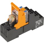 Moduł przekaźnikowy, 24 V DC, Zielona dioda LED, 4 Zestyk przełączny z przyciskiem kontrolnym (AgNi platerowane złotem), 240 V AC, 6 A, PUSH IN, RCMKITP-I 24VDC 4CO AU