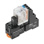 Moduł przekaźnikowy, 24 V DC, Zielona dioda LED, 2 zestyk przełączny (AgNi złocone cienkowarstwowo), 250 V AC, 10 A, złącze śrubowe, DRMKIT 24VDC 2CO LD/PB