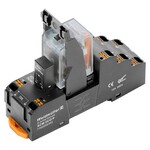 Moduł przekaźnikowy, 24 V DC, Zielona dioda LED, 2 zestyk przełączny (AgNi złocone cienkowarstwowo), 250 V AC, 10 A, PUSH IN, DRMKITP 24VDC 2CO LD