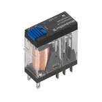 Miniaturowy przekaźnik przemysłowy, 24 V DC, Zielona dioda LED, Dioda zwrotna, 2 zestyk przełączny (AgSnO), 250 V AC, 5 A, Dostępność przycisku testo, DRI424024LTD