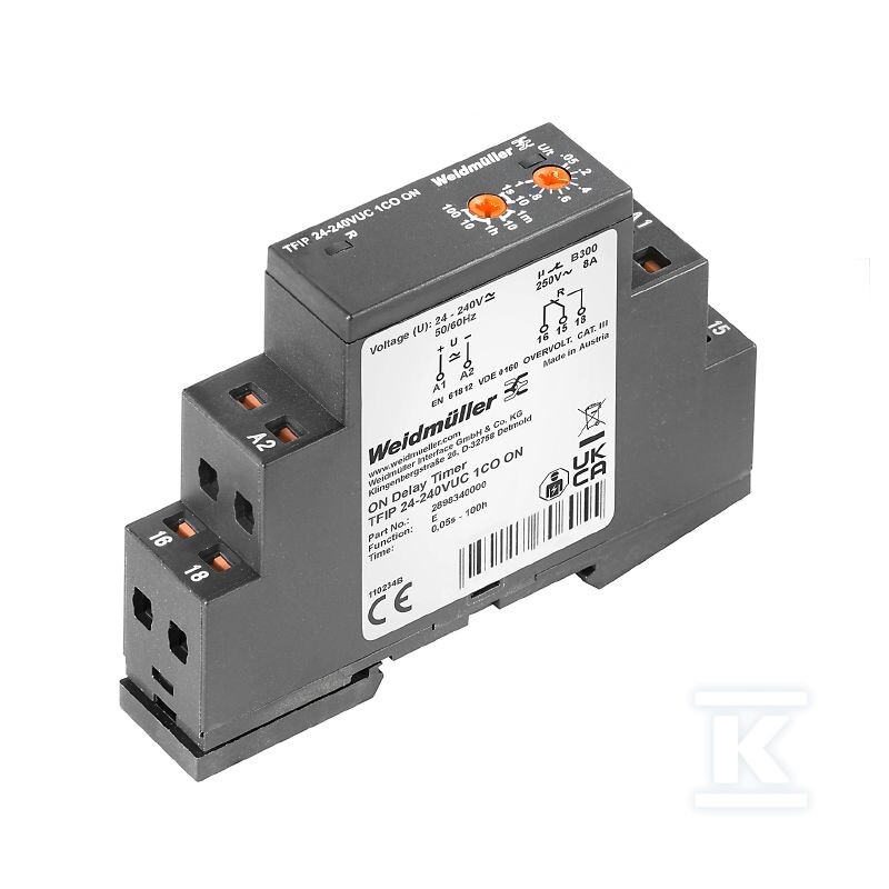 Przekaźnik czasowy, 24...240 V UC -15 % - 2898340000
