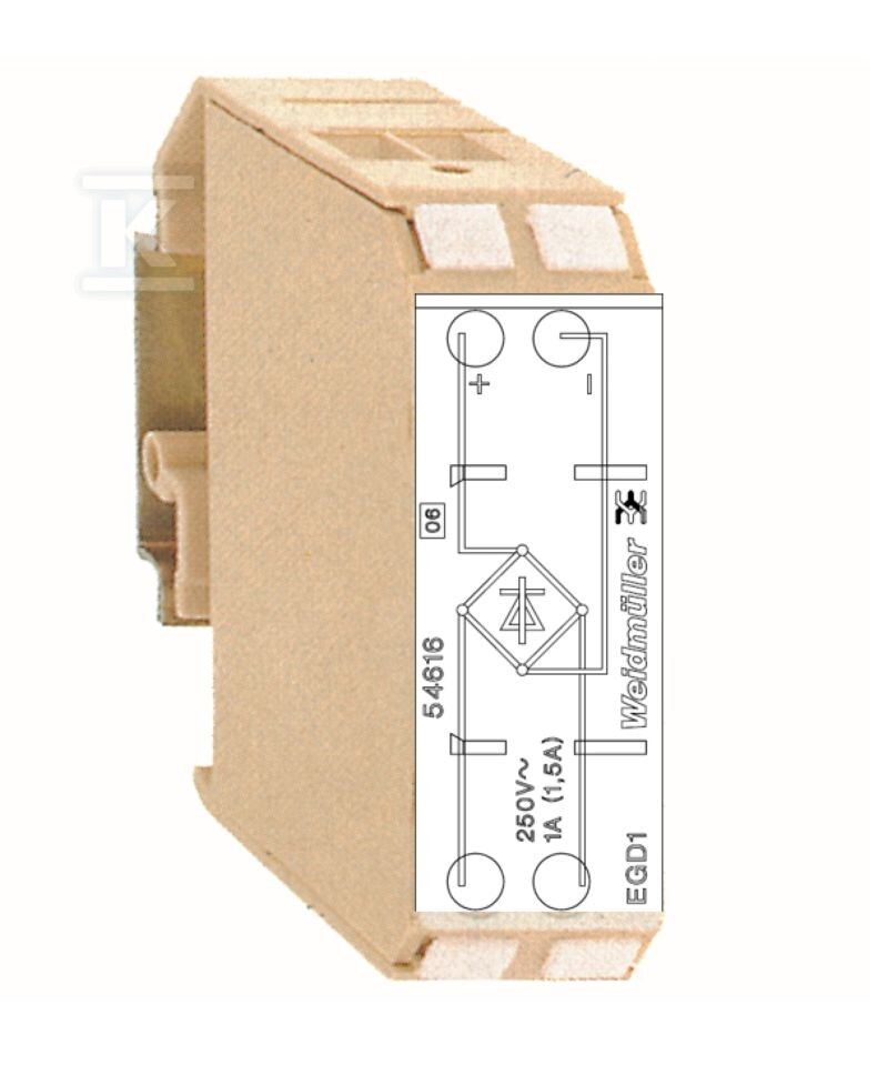 Prostownik, EGD1 EG2 4D 5-250VAC/1A - 0546160000