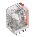 Miniaturowy przekaźnik przemysłowy, 230 V AC, Czerwona dioda LED, 4 zestyk przełączny (AgNi platerowane złotem), 250 V AC, 5 A, Dostępność przycisku, DRM570730LT AU
