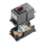 Pasek rozdzielacza zasilania z obudową, 3-fazowy AC, IP65, w stanie kompletnym, Przełącznik konserwacyjny, FP BOX ON/OFF VG M20 3AN