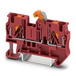 Złączka szynowa z odłącznikiem nożowym, Push-in, 500 V / 20 A, 4 mm2, zakres 0,2–6 mm2, NS 35/7,5 i 35/15, czerwona