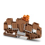 Złączka szynowa do przekładników pomiarowych, Push-X, 800 V / 30 A, 6 mm2, zakres 0,5–10 mm2, brązowa