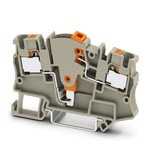 Złączka szynowa do przekładników pomiarowych, Push-in, 500 V / 24 A, 2 przyłącza, 4 mm2, zakres 0,2–6 mm2, 1-poziomowa, NS 35/7,5 i 35/15, beżowa