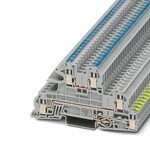 Złącze instalacyjne do przewodów ochronnych, napięcie znamionowe: 400 V, prąd znamionowy: 24 A, Przyłącze śrubowe, 1., 2. i 3. poziom, Przekrój znamionowy: 2,5 mm2, przekrój: 0,2 mm2 - 4 mm2, rodzaj montażu: NS 35/7,5, NS 35/15, kolor: szary
