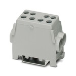 Przyłącze odgałęźne przewodu głównego, napięcie znamionowe: 400 V, prąd znamionowy: 125 A, ilość przyłączy: 4, liczba biegunów: 1, rodzaj przyłącza: Przyłącze śrubowe, Przekrój znamionowy: 35 mm2, 1. poziomowe, przekrój: 10 mm2 - 35 mm2, Przyłącze śrubowe, 2. -poziomowe, przekrój: 1,5 mm2 - 25 mm2, rodzaj montażu: NS 35/7,5, NS 35/15, kolor: szary