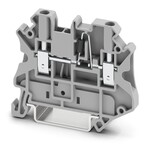 Złączka szynowa z diodą 1N4007, śrubowa, 0,5 A, 2 przyłącza, 2,5 mm2, zakres 0,14–4 mm2, NS 35/7,5 i 35/15, szara