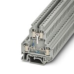 Złączka szynowa z rezystorami 1,4 k? i 10 k?, śrubowa, 4 przyłącza, 4 mm2, zakres 0,2–4 mm2, 1- i 2-poziomowa, NS 35/7,5 i 35/15 i NS 32, szara