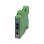 Konwerter światłowodowy do przejścia z przyłączem światłowodowym SC-Duplex (1300 nm), do realizacji 10/100Base-T(X) na wielomodowym włóknie szklanym (50/125 µm). Autonegocjacja i funkcja Auto-MDI(X). Kompleksowa diagnostyka połączeń. Możliwość montażu na szynie, zasilanie 18 ... 30 V DC