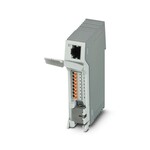 Panel krosowniczy, gniazdo RJ45 na złączki szynowe Push-in, CAT5e, 10/100/1000 Mbit/s, adapter na szynę DIN, IP20, łącznik ekranu z odciążką, monitorowanie prądu ekranu, ochrona przed przepięciami