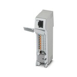 Panel krosowniczy, gniazdo RJ45 na złączki szynowe Push-in, CAT5e, 10/100/1000 Mbit/s, adapter na szynę DIN, IP20, łącznik ekranu z odciążką