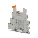 Złączka gniazdowa PLC 6,2 mm z przyłączami Push-in, bez przekaźnika elektromechanicznego lub półprzewodnikowego, do montażu na szynie nośnej NS 35/7,5, 1 zestyk przełączny, napięcie wejściowe: 24 V DC