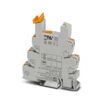 Złączka gniazdowa PLC 14 mm z przyłączami Push-in, bez przekaźnika elektromechanicznego lub półprzewodnikowego, do montażu na szynie nośnej NS 35/7,5, 2 zestyki przełączne, napięcie wejściowe: 24 V AC/DC