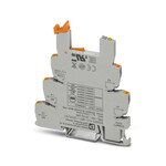 Złączka gniazdowa PLC 6,2 mm z przyłączami Push-in, bez przekaźnika elektromechanicznego lub półprzewodnikowego, do montażu na szynie nośnej NS 35/7,5, 1 zestyk przełączny, napięcie wejściowe: 120 V AC/DC