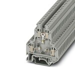 Złącze rzędowe elementów kontrolnych z diodą, 2-poziomowe, śrubowe, 4 mm2, 0,5 A, 4-przyłączowe, szare