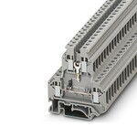 Złącze rzędowe elementów kontrolnych z diodą, 2-poziomowe, śrubowe, 4 mm2, 0,5 A, 4-przyłączowe, szare