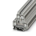 Złącze rzędowe elementów kontrolnych, modułowe, śrubowe, 4-przyłączowe, 4 mm2, 32 A, szare
