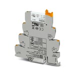 PLC-INTERFACE do funkcji wejściowych, składający się ze złączki gniazdowej PLC-BPT.../SEN z przyłączami Push-in i wtykowym przekaźnikiem miniaturowym z pozłacanym stykiem wielowarstwowym, do montażu na szynie nośnej NS 35/7,5, 1 zestyk zwierny, napięcie wejściowe 24 V DC