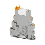 PLC-INTERFACE do wysokich prądów długotrwałych, składający się ze złączki gniazdowej PLC-BPT.../21 HC z przyłączami Push-in i wtykowym przekaźnikiem miniaturowym, do montażu na szynie nośnej NS 35/7,5, obciążalność prądowa trwała do 10 A, 1 zestyk przełączny, napięcie wejściowe: 230 V AC/DC