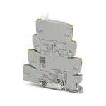 Przekaźnik PLC z zestykiem sygnału zwrotnego, składający się z gniazda z połączeniem Push-in i wbudowanego, miniaturowego przekaźnika półprzewodnikowego. do montażu na szynie nośnej NS 35/7,5. 1 zestyk zwierny, wejście: 24 V DC, wyjście: 3-33 V DC/10 A