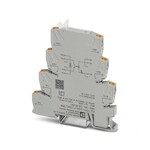 PLC-INTERFACE do zastosowań w kolejnictwie, składający się ze złączki gniazdowej z przyłączami Push-in i zintegrowanym wtykowym, miniaturowym przekaźnikiem półprzewodnikowym, zakres: od 0,7×UsubN/sub do 1,25×UsubN/sub, zakres temperatur: od -25°C do +70°C, 1 zestyk zwierny, wejście: 24 V DC, wyjście: 12-140 V DC/3 A