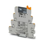 PLC-INTERFACE do funkcji wejściowych, składający się ze złączki gniazdowej PLC-BPT.../SEN z przyłączami Push-in i wtykowym miniaturowym przekaźnikiem półprzewodnikowym, do montażu na szynie nośnej NS 35/7,5, 1 zestyk zwierny, wejście: 24 V DC, wyjście: 3-48 V DC/100 mA
