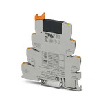 PLC-INTERFACE, składający się ze złączki gniazdowej PLC-BPT.../21 z przyłączami Push-in i wtykowym miniaturowym przekaźnikiem półprzewodnikowym, do montażu na szynie nośnej NS 35/7,5, 1 zestyk zwierny, wejście: 24 V DC, wyjście: 3-48 V DC/100 mA