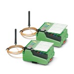 Zestaw Wireless MUX, dwa moduły każdy z 16 wejściami i wyjściami cyfrowymi oraz 2 wejściami i wyjściami analogowymi (0 ... 20 mA, 0 ... 10 V), złącze antenowe RSMA (żeńskie), w komplecie anteny dookólne Omni z kablem 1,5 m