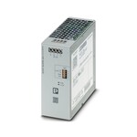 Moduł buforowy QUINT z bezobsługowym zasobnikiem energii na bazie kondensatorów do montażu na szynie DIN, wejście: 24 V DC, wyjście: 24 V DC / 20 A, w komplecie zamontowany uniwersalny adapter na szynę DIN UTA 107.
