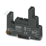 Gniazdo przekaźnikowe ECOR-1..., do miniaturowych przekaźników mocy z 1 lub 2 zestykami przełącznymi, zaciski śrubowe, możliwość podłączenia modułów wejściowych/ przeciwzakłóceniowych, do montażu na szynie NS 35/7,5