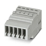Gniazdo COMBI, Push-in, 500 V / 24 A, 5-biegunowe, 5 przyłączy, 2,5 mm2, zakres 0,14–4 mm2, 1-poziomowe, szare