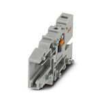 Gniazdo COMBI, Push-in, 500 V / 24 A, 1-biegunowe, 1 przyłącze, 2,5 mm2, zakres 0,14–4 mm2, 1-poziomowe, szare