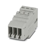 Gniazdo COMBI, Push-in, 500 V / 24 A, 3-biegunowe, 3 przyłącza, 2,5 mm2, zakres 0,14–4 mm2, 1-poziomowe, szare