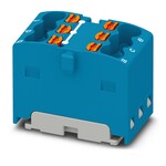 Blok rozdzielczy, Push-in, 450 V / 17,5 A, 6 przyłączy, zakres 0,14–2,5 mm2, montaż na szynie / z kołnierzem, niebieski